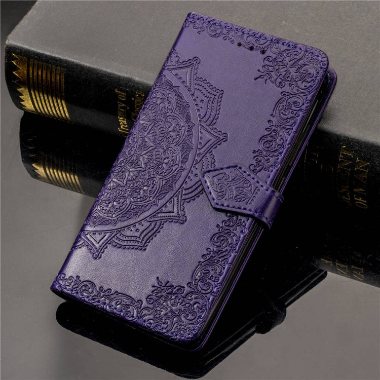 For Xiaomi Redmi 6A / Redmi 6 Halfway Mandala Embossing Pattern Horizontal Flip Leather Case with Holder & Card Slots & Wallet & Lanyard