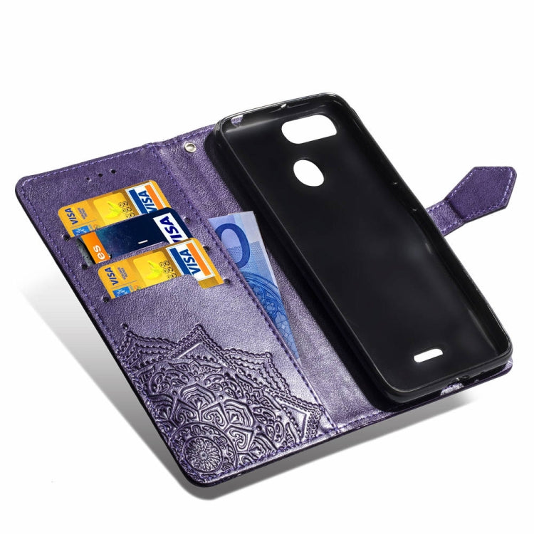 For Xiaomi Redmi 6A / Redmi 6 Halfway Mandala Embossing Pattern Horizontal Flip Leather Case with Holder & Card Slots & Wallet & Lanyard