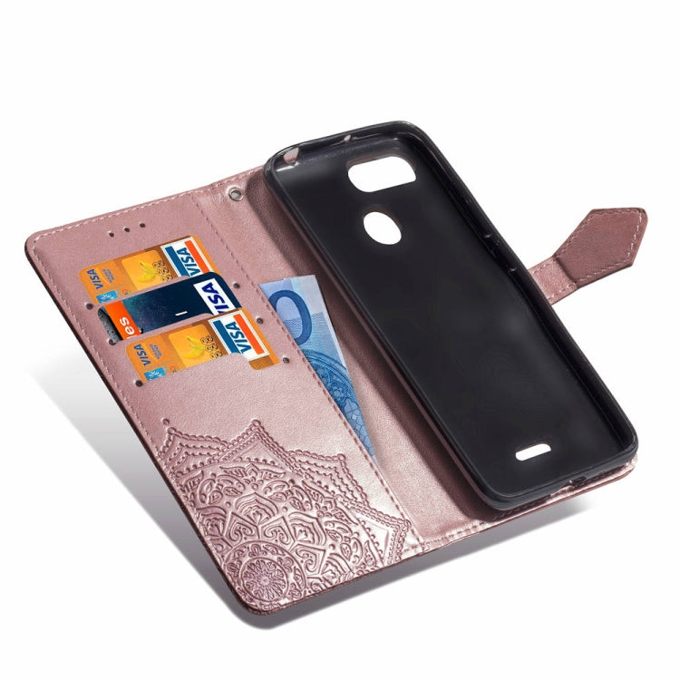 For Xiaomi Redmi 6A / Redmi 6 Halfway Mandala Embossing Pattern Horizontal Flip Leather Case with Holder & Card Slots & Wallet & Lanyard
