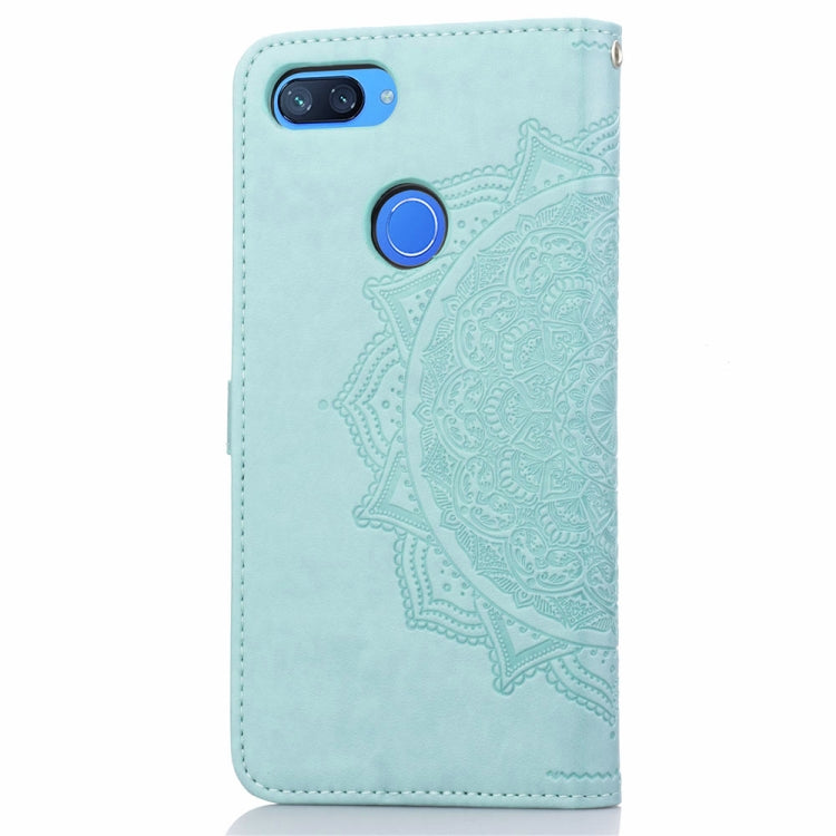 For Xiaomi Mi 8 Lite Halfway Mandala Embossing Pattern Horizontal Flip Leather Case with Holder & Card Slots & Wallet & Lanyard