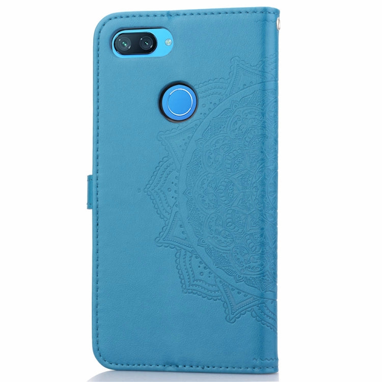 For Xiaomi Mi 8 Lite Halfway Mandala Embossing Pattern Horizontal Flip Leather Case with Holder & Card Slots & Wallet & Lanyard