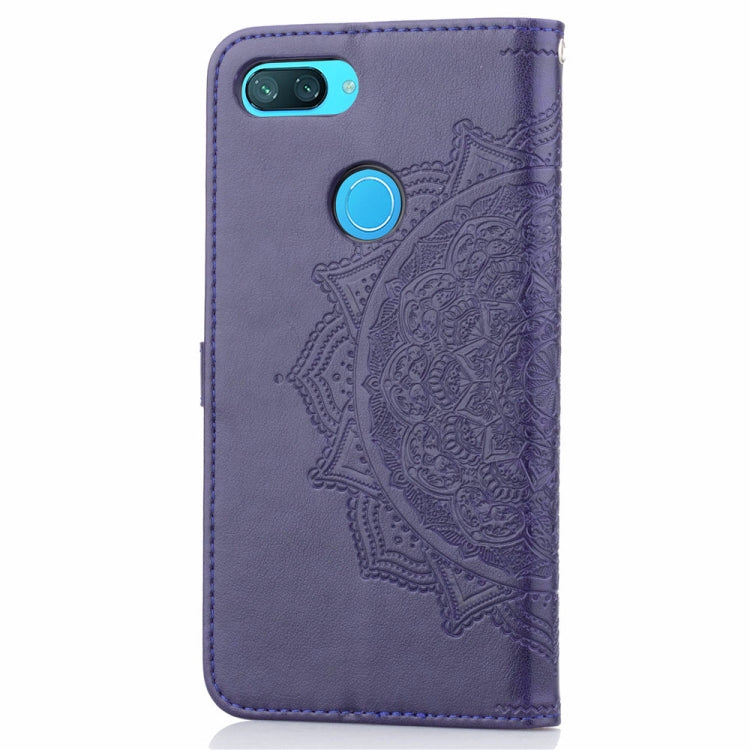 For Xiaomi Mi 8 Lite Halfway Mandala Embossing Pattern Horizontal Flip Leather Case with Holder & Card Slots & Wallet & Lanyard
