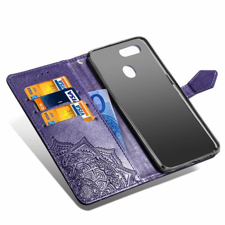 For Xiaomi Mi 8 Lite Halfway Mandala Embossing Pattern Horizontal Flip Leather Case with Holder & Card Slots & Wallet & Lanyard