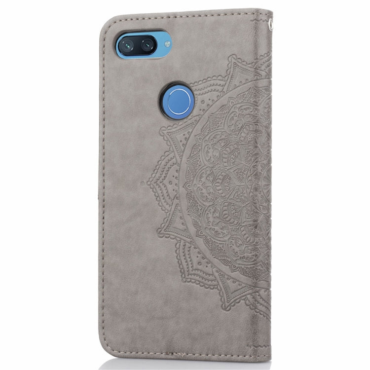 For Xiaomi Mi 8 Lite Halfway Mandala Embossing Pattern Horizontal Flip Leather Case with Holder & Card Slots & Wallet & Lanyard