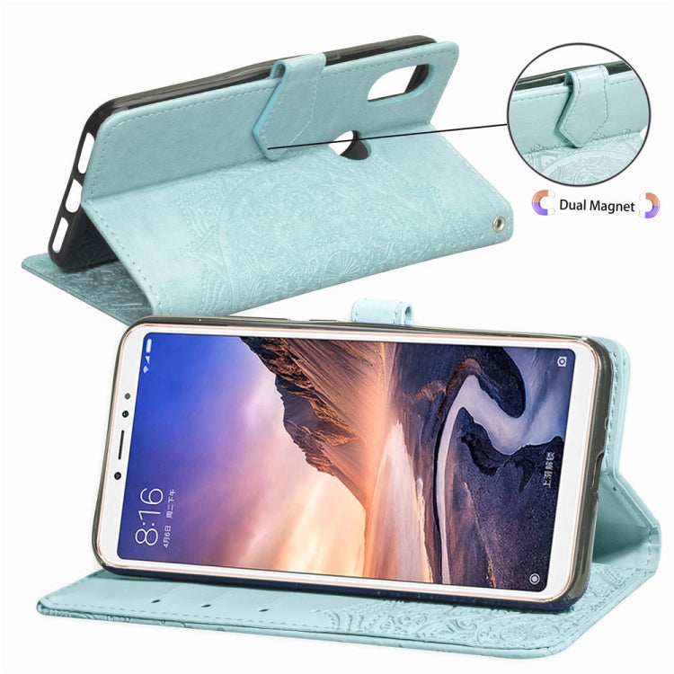 For Xiaomi Mi Max 3 Halfway Mandala Embossing Pattern Horizontal Flip Leather Case with Holder & Card Slots & Wallet & Lanyard