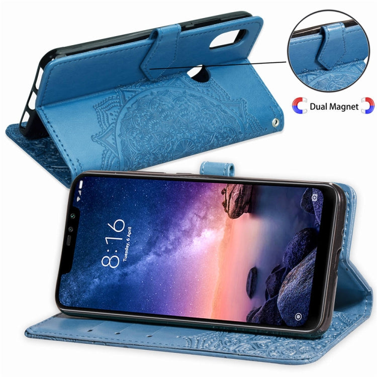 For Xiaomi Mi Max 3 Halfway Mandala Embossing Pattern Horizontal Flip Leather Case with Holder & Card Slots & Wallet & Lanyard