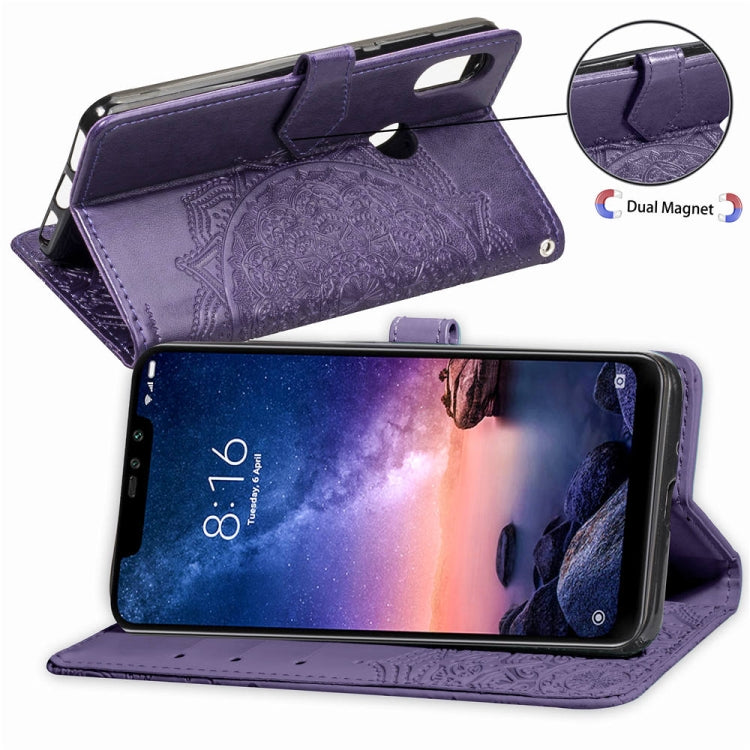 For Xiaomi Mi Max 3 Halfway Mandala Embossing Pattern Horizontal Flip Leather Case with Holder & Card Slots & Wallet & Lanyard