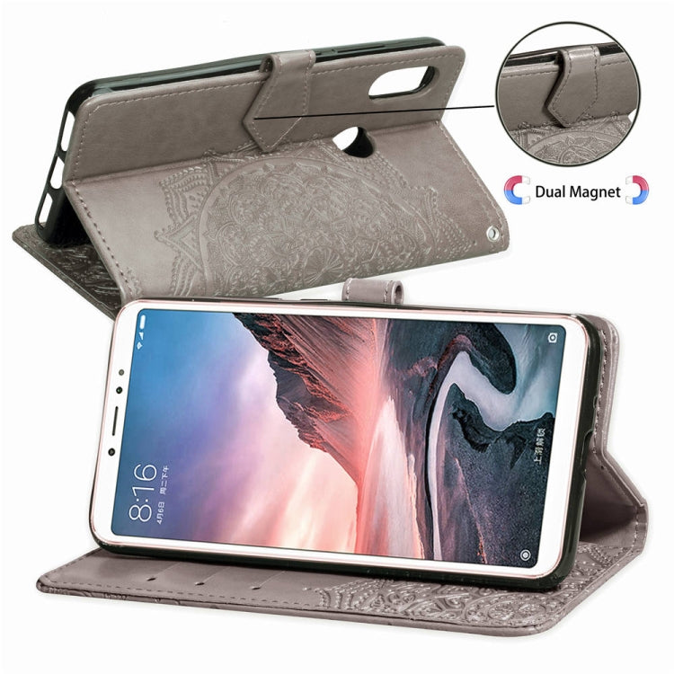For Xiaomi Mi Max 3 Halfway Mandala Embossing Pattern Horizontal Flip Leather Case with Holder & Card Slots & Wallet & Lanyard
