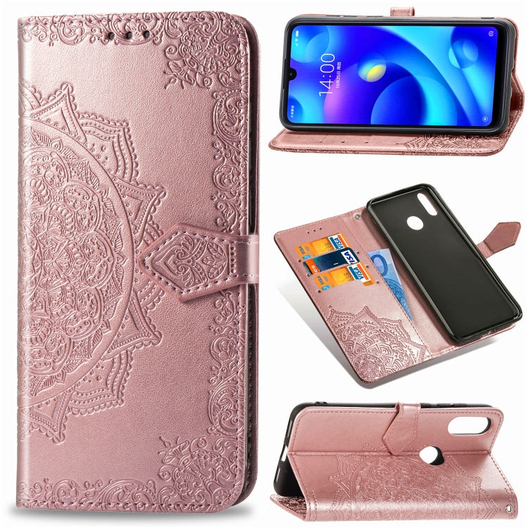 For Xiaomi Mi Play Halfway Mandala Embossing Pattern Horizontal Flip Leather Case with Holder & Card Slots & Wallet & Lanyard