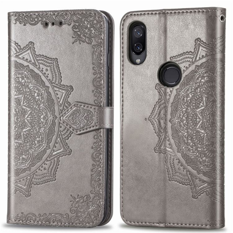 For Xiaomi Mi Play Halfway Mandala Embossing Pattern Horizontal Flip Leather Case with Holder & Card Slots & Wallet & Lanyard