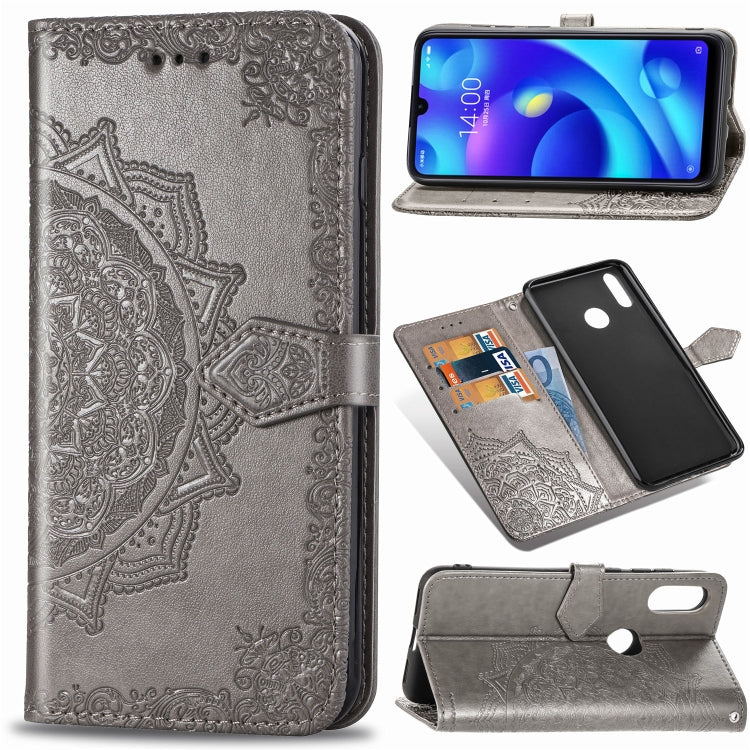For Xiaomi Mi Play Halfway Mandala Embossing Pattern Horizontal Flip Leather Case with Holder & Card Slots & Wallet & Lanyard