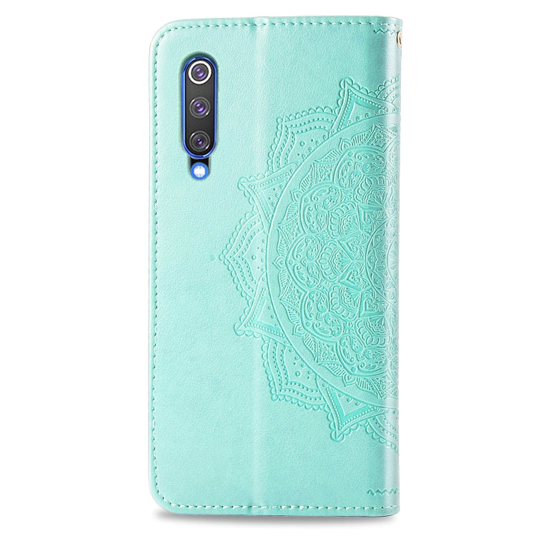 For Xiaomi Mi 9 SE Halfway Mandala Embossing Pattern Horizontal Flip Leather Case with Holder & Card Slots & Wallet & Lanyard