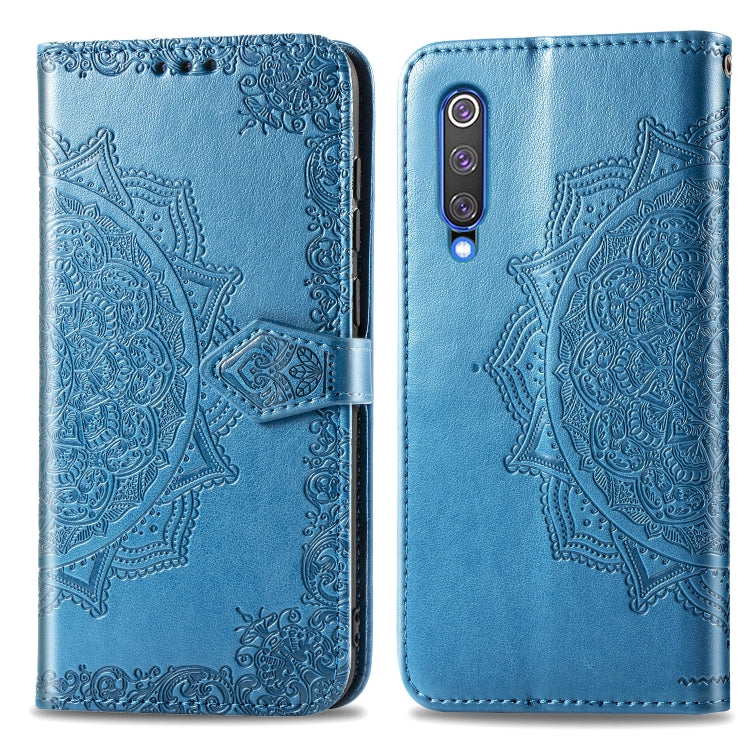 For Xiaomi Mi 9 SE Halfway Mandala Embossing Pattern Horizontal Flip Leather Case with Holder & Card Slots & Wallet & Lanyard