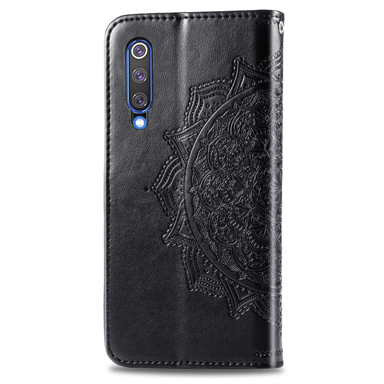 For Xiaomi Mi 9 SE Halfway Mandala Embossing Pattern Horizontal Flip Leather Case with Holder & Card Slots & Wallet & Lanyard