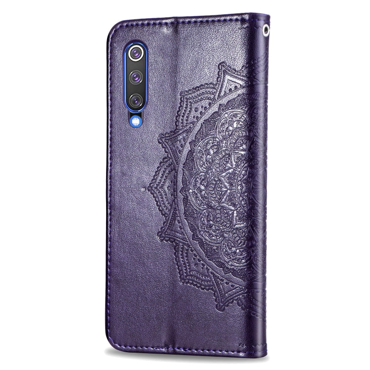 For Xiaomi Mi 9 SE Halfway Mandala Embossing Pattern Horizontal Flip Leather Case with Holder & Card Slots & Wallet & Lanyard