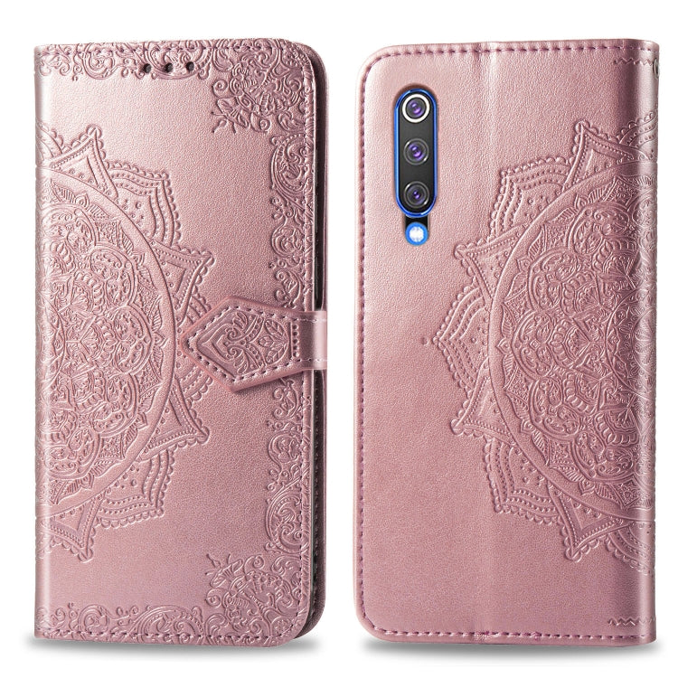 For Xiaomi Mi 9 SE Halfway Mandala Embossing Pattern Horizontal Flip Leather Case with Holder & Card Slots & Wallet & Lanyard