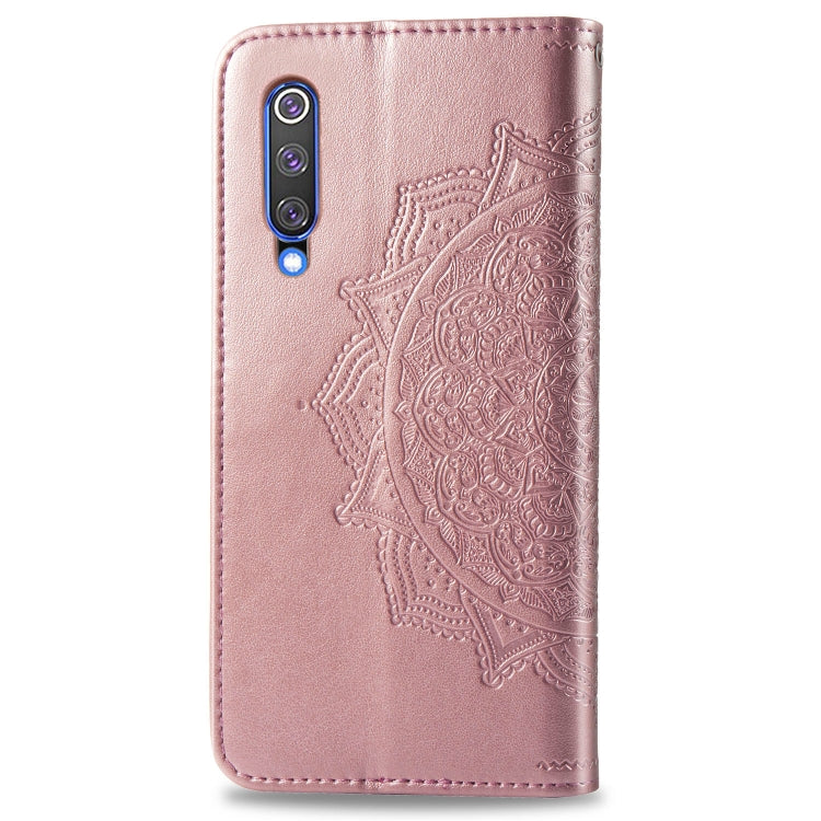 For Xiaomi Mi 9 SE Halfway Mandala Embossing Pattern Horizontal Flip Leather Case with Holder & Card Slots & Wallet & Lanyard