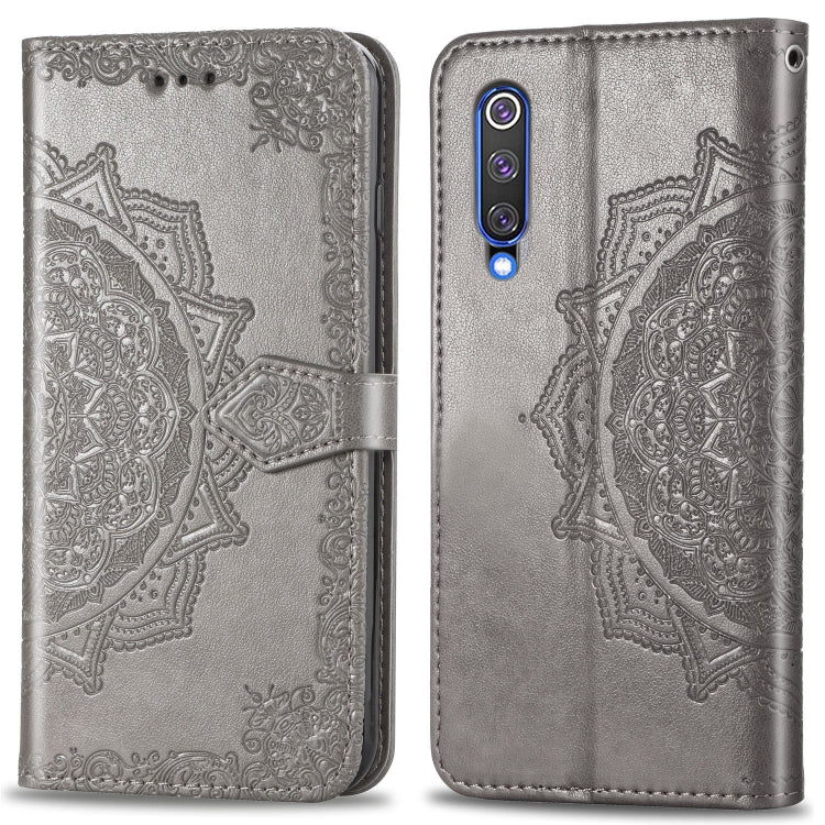 For Xiaomi Mi 9 SE Halfway Mandala Embossing Pattern Horizontal Flip Leather Case with Holder & Card Slots & Wallet & Lanyard