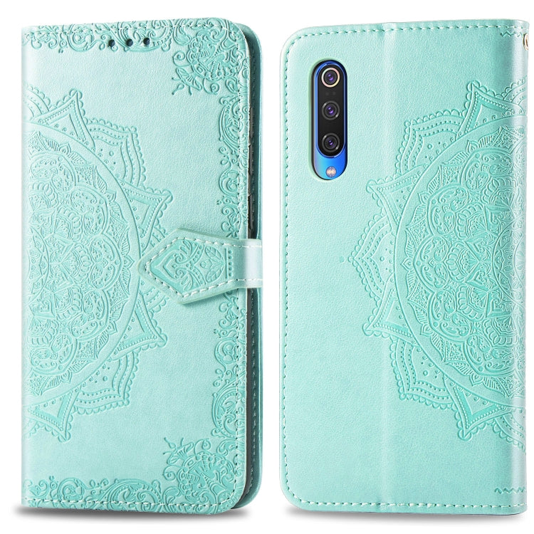 For Xiaomi Mi 9 Halfway Mandala Embossing Pattern Horizontal Flip Leather Case with Holder & Card Slots & Wallet & Lanyard