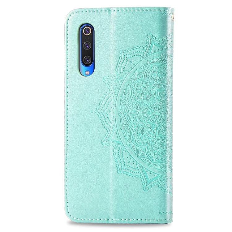For Xiaomi Mi 9 Halfway Mandala Embossing Pattern Horizontal Flip Leather Case with Holder & Card Slots & Wallet & Lanyard