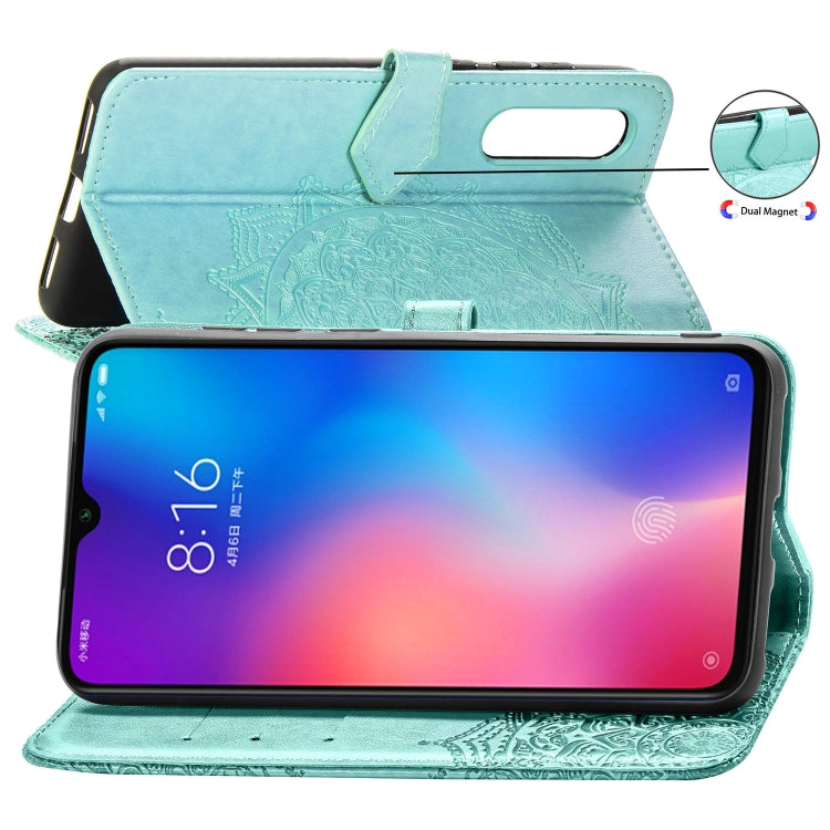 For Xiaomi Mi 9 Halfway Mandala Embossing Pattern Horizontal Flip Leather Case with Holder & Card Slots & Wallet & Lanyard