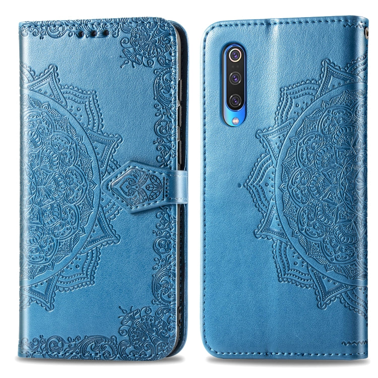 For Xiaomi Mi 9 Halfway Mandala Embossing Pattern Horizontal Flip Leather Case with Holder & Card Slots & Wallet & Lanyard