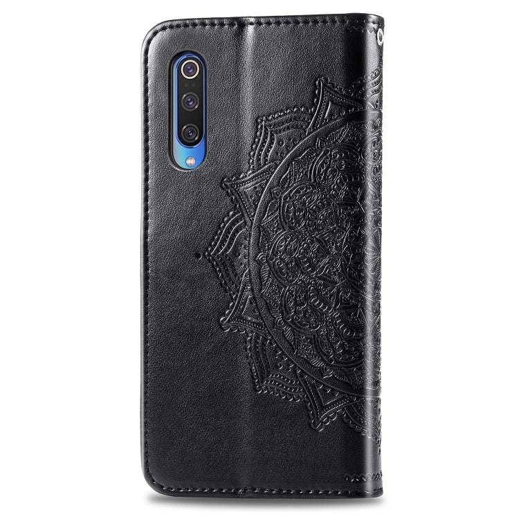 For Xiaomi Mi 9 Halfway Mandala Embossing Pattern Horizontal Flip Leather Case with Holder & Card Slots & Wallet & Lanyard