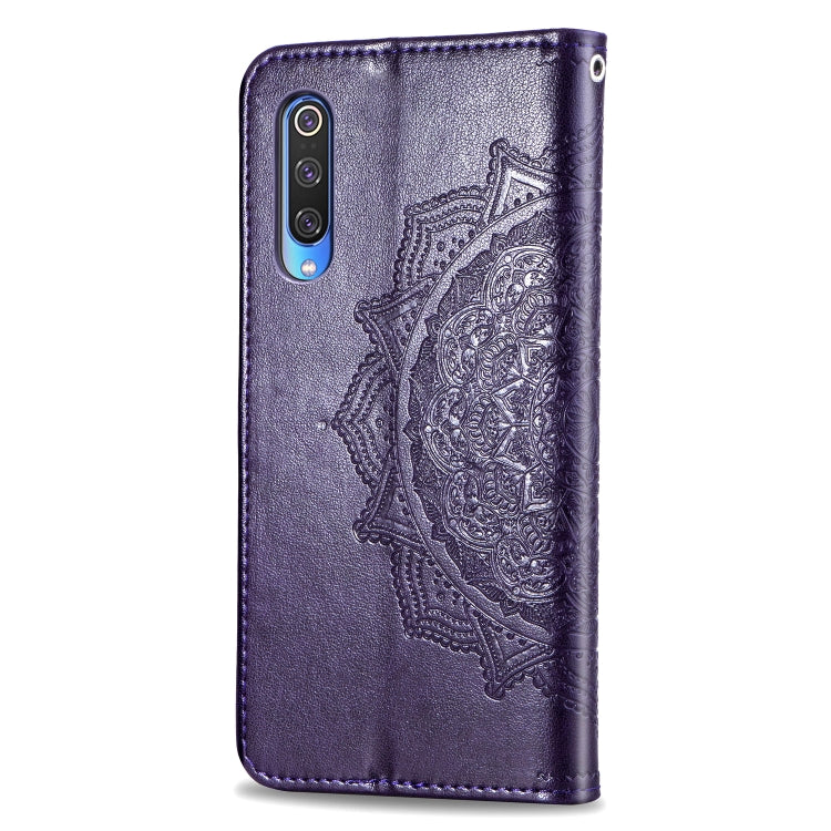 For Xiaomi Mi 9 Halfway Mandala Embossing Pattern Horizontal Flip Leather Case with Holder & Card Slots & Wallet & Lanyard