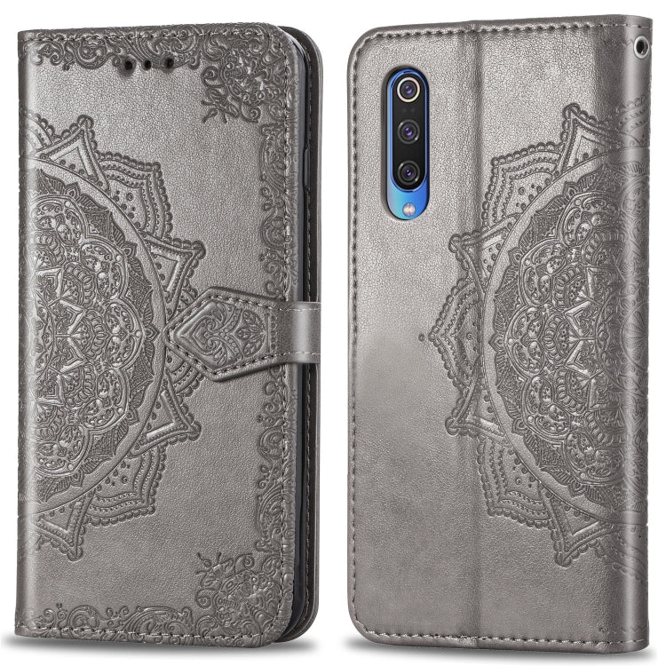 For Xiaomi Mi 9 Halfway Mandala Embossing Pattern Horizontal Flip Leather Case with Holder & Card Slots & Wallet & Lanyard
