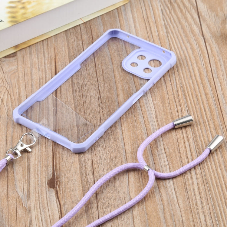 For Xiaomi Mi 11 Lite Acrylic + Color TPU Shockproof Case with Neck Lanyard