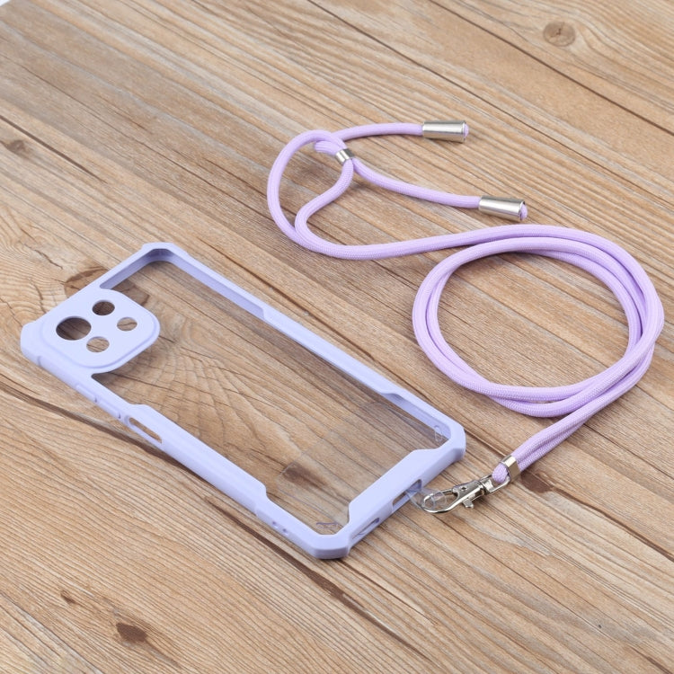 For Xiaomi Mi 11 Lite Acrylic + Color TPU Shockproof Case with Neck Lanyard