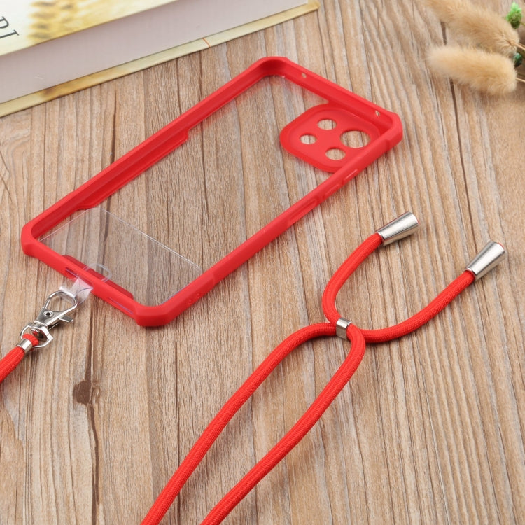 For Xiaomi Mi 11 Lite Acrylic + Color TPU Shockproof Case with Neck Lanyard