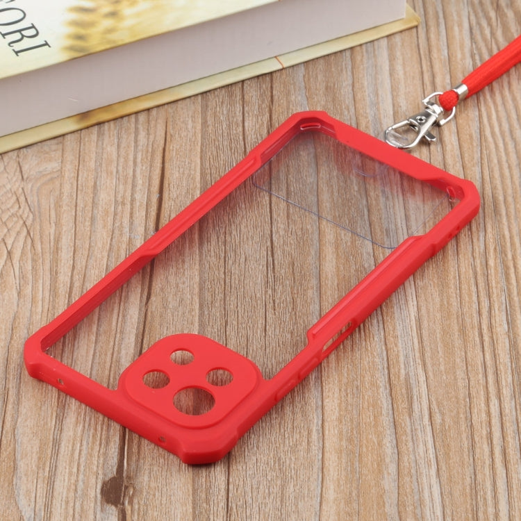 For Xiaomi Mi 11 Lite Acrylic + Color TPU Shockproof Case with Neck Lanyard