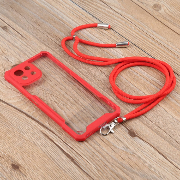 For Xiaomi Mi 11 Lite Acrylic + Color TPU Shockproof Case with Neck Lanyard