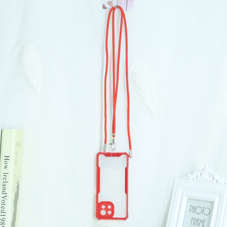 For Xiaomi Mi 11 Lite Acrylic + Color TPU Shockproof Case with Neck Lanyard