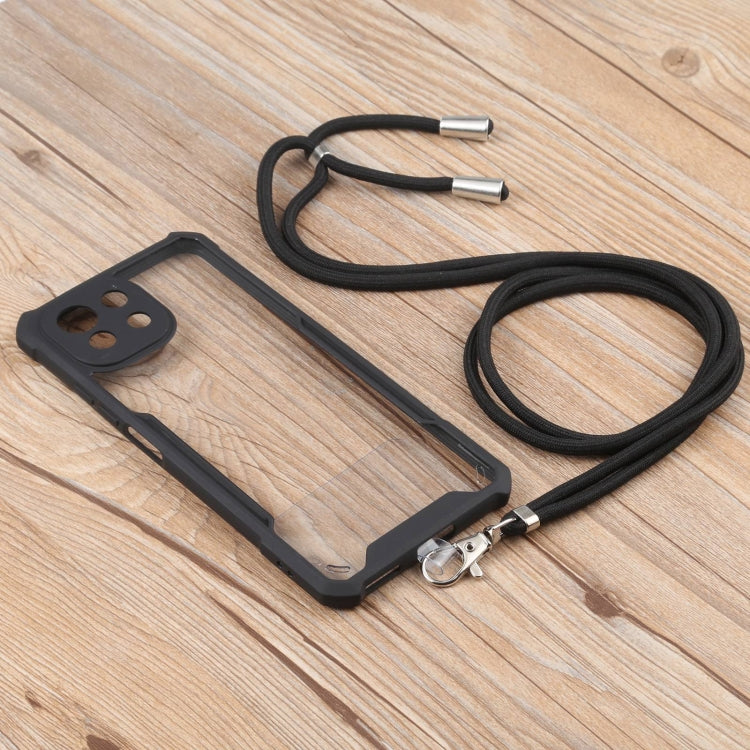 For Xiaomi Mi 11 Lite Acrylic + Color TPU Shockproof Case with Neck Lanyard