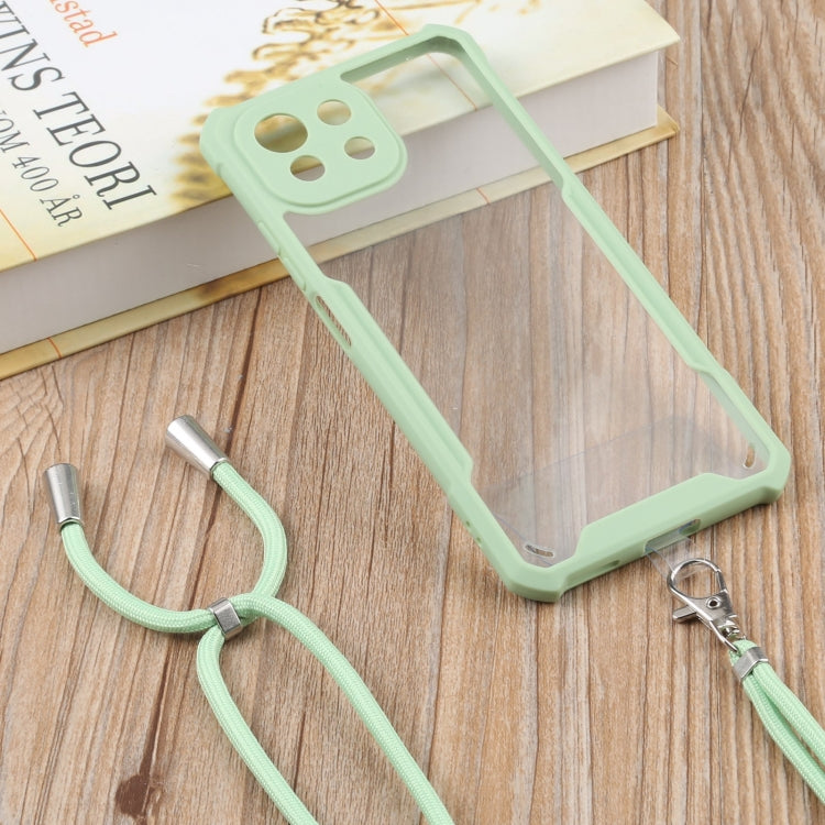 For Xiaomi Mi 11 Lite Acrylic + Color TPU Shockproof Case with Neck Lanyard