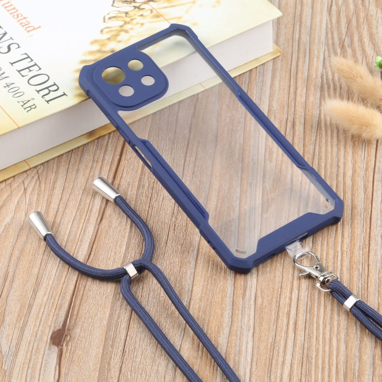 For Xiaomi Mi 11 Lite Acrylic + Color TPU Shockproof Case with Neck Lanyard