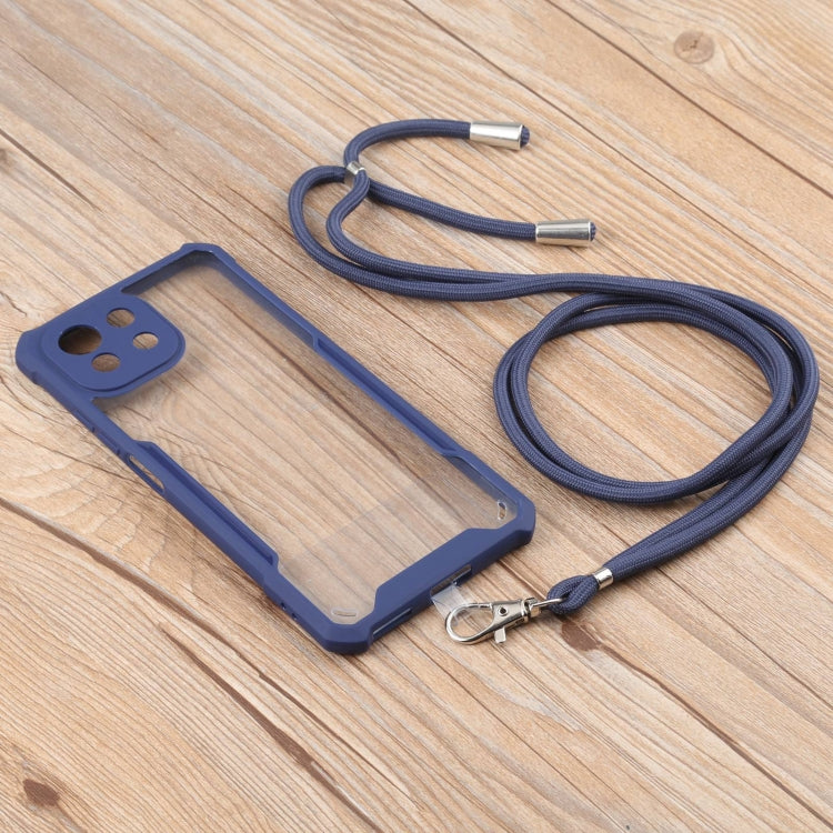 For Xiaomi Mi 11 Lite Acrylic + Color TPU Shockproof Case with Neck Lanyard
