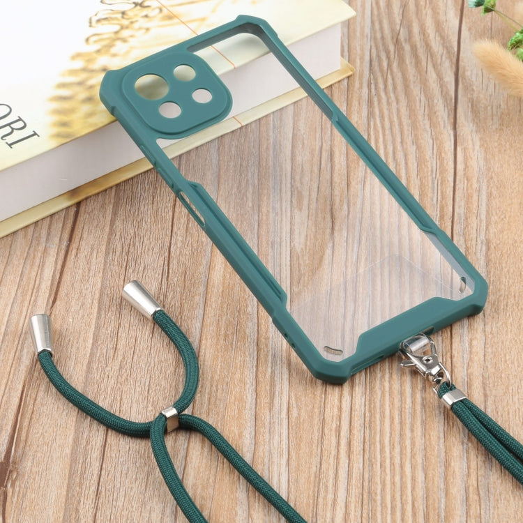 For Xiaomi Mi 11 Lite Acrylic + Color TPU Shockproof Case with Neck Lanyard