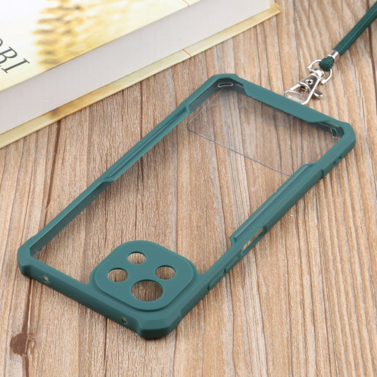 For Xiaomi Mi 11 Lite Acrylic + Color TPU Shockproof Case with Neck Lanyard