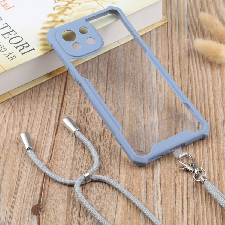 For Xiaomi Mi 11 Lite Acrylic + Color TPU Shockproof Case with Neck Lanyard