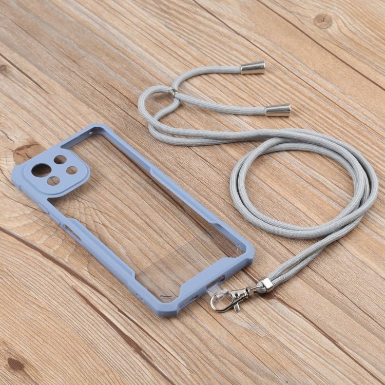 For Xiaomi Mi 11 Lite Acrylic + Color TPU Shockproof Case with Neck Lanyard