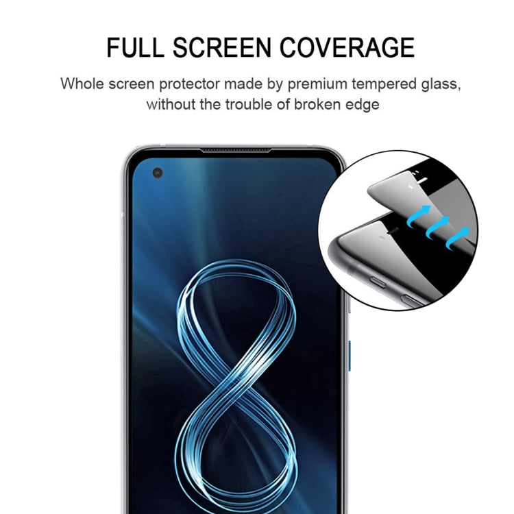 For Asus Zenfone 8 Full Glue Full Cover Screen Protector Tempered Glass Film