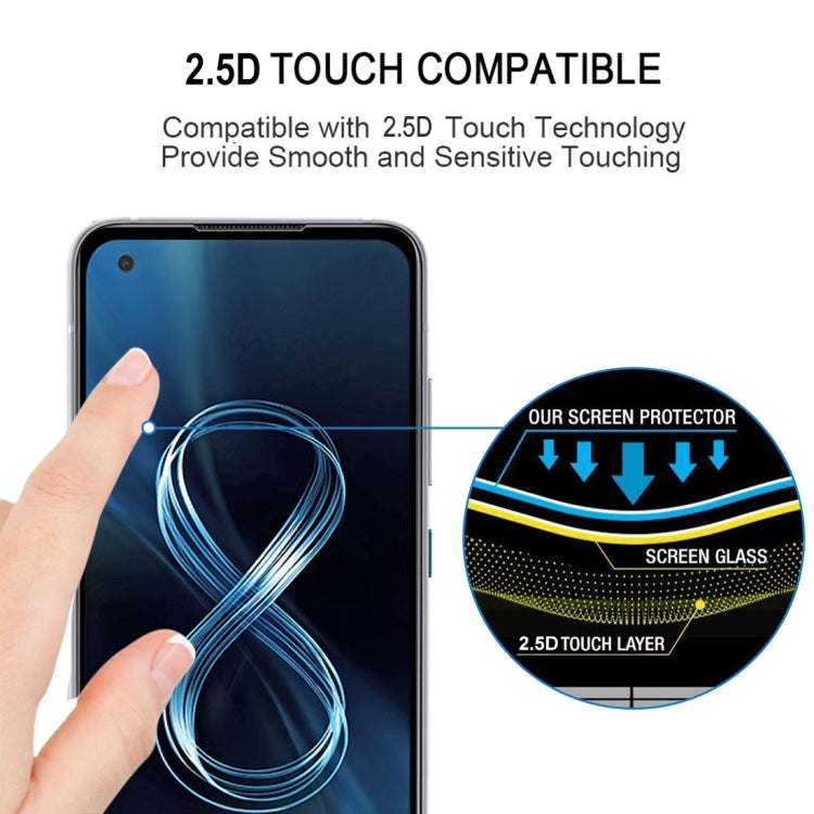 For Asus Zenfone 8 Full Glue Full Cover Screen Protector Tempered Glass Film