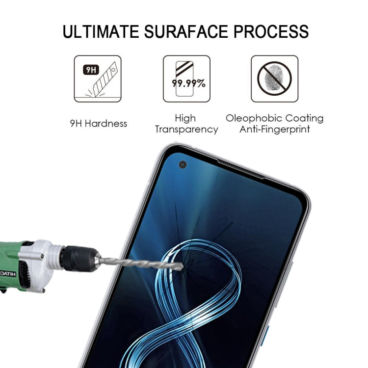 For Asus Zenfone 8 Full Glue Full Cover Screen Protector Tempered Glass Film