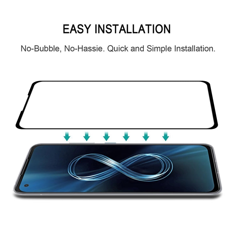 For Asus Zenfone 8 Full Glue Full Cover Screen Protector Tempered Glass Film