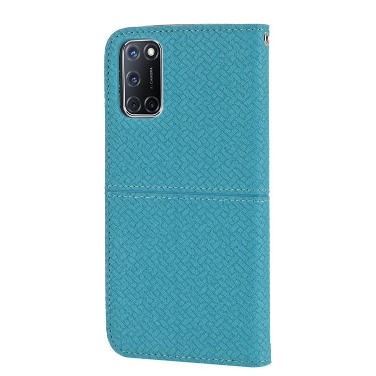 For OPPO A52 Woven Texture Stitching Magnetic Horizontal Flip PU Leather Case with Holder & Card Slots & Wallet & Lanyard