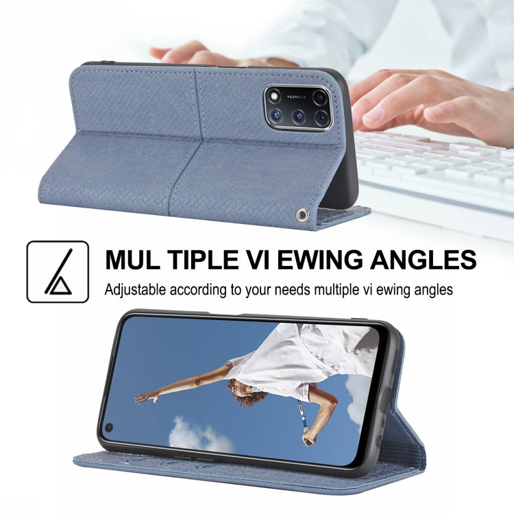 For OPPO A52 Woven Texture Stitching Magnetic Horizontal Flip PU Leather Case with Holder & Card Slots & Wallet & Lanyard