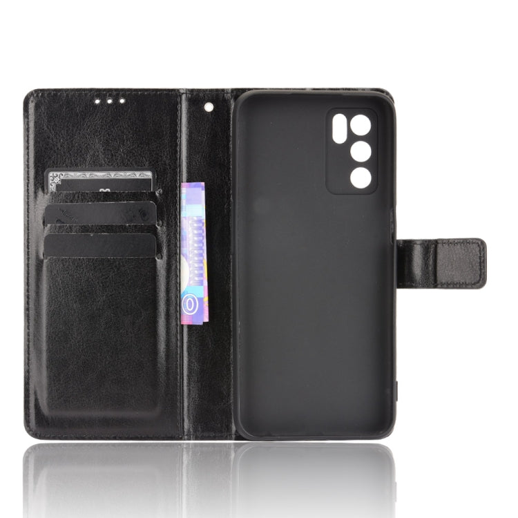 For OPPO A16 Crazy Horse Texture Horizontal Flip Leather Case with Holder & Card Slots & Lanyard